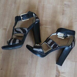 Michael Kors Zebra Pattern Pony Hair Heels Shoes